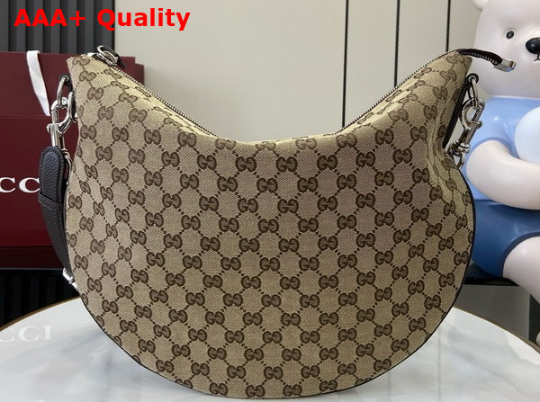 Gucci B Medium Shoulder Bag in Beige and Dark Brown GG Canvas 817420 Replica
