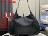 Gucci B Medium Shoulder Bag in Black GG Embossed Leather 834981 Replica