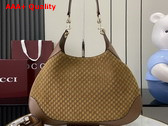 Gucci B Medium Shoulder Bag in Brown Micro GG Embossed Suede Leather 834981 Replica