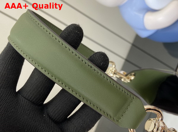 Gucci B Medium Shoulder Bag in Dark Green Micro GG Embossed Suede Leather 834981 Replica
