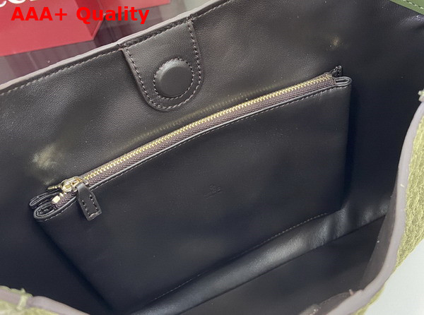 Gucci B Medium Shoulder Bag in Dark Green Micro GG Embossed Suede Leather 834981 Replica
