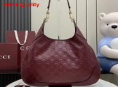 Gucci B Medium Shoulder Bag in Rosso Ancora Red GG Embossed Leather 834981 Replica