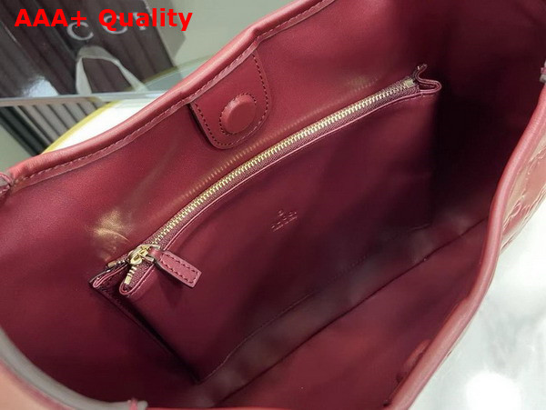 Gucci B Medium Shoulder Bag in Rosso Ancora Red GG Embossed Leather 834981 Replica