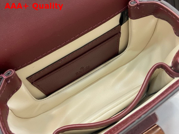 Gucci Bamboo 1947 Mini Bag in Dark Red Patent Leather 786482 Replica