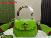 Gucci Bamboo 1947 Mini Bag in Green Patent Leather 786482 Replica