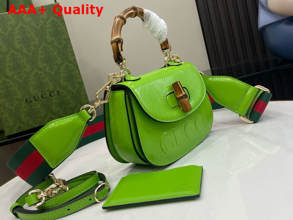Gucci Bamboo 1947 Mini Bag in Green Patent Leather 786482 Replica