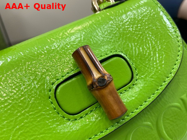 Gucci Bamboo 1947 Mini Bag in Green Patent Leather 786482 Replica