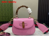 Gucci Bamboo 1947 Mini Bag in Pink Patent Leather 786482 Replica