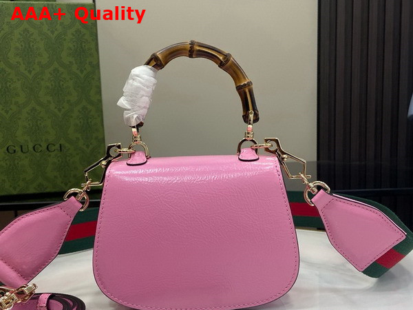 Gucci Bamboo 1947 Mini Bag in Pink Patent Leather 786482 Replica