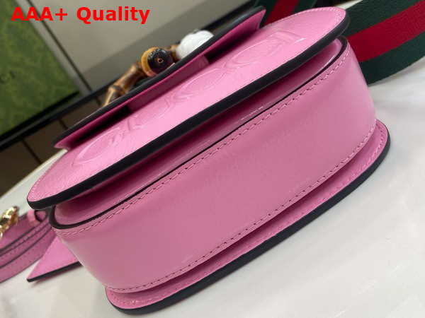 Gucci Bamboo 1947 Mini Bag in Pink Patent Leather 786482 Replica