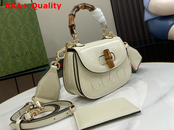 Gucci Bamboo 1947 Mini Bag in White Patent Leather 786482 Replica