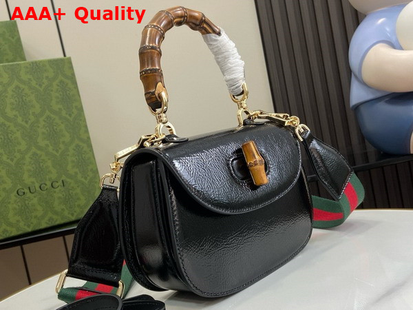 Gucci Bamboo 1947 Small Bag in Black Patent Leather 675797 Replica