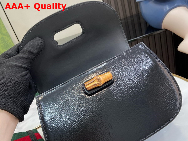 Gucci Bamboo 1947 Small Bag in Black Patent Leather 675797 Replica