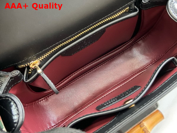 Gucci Bamboo 1947 Small Bag in Black Patent Leather 675797 Replica