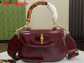 Gucci Bamboo 1947 Small Bag in Dark Red Patent Leather 675797 Replica