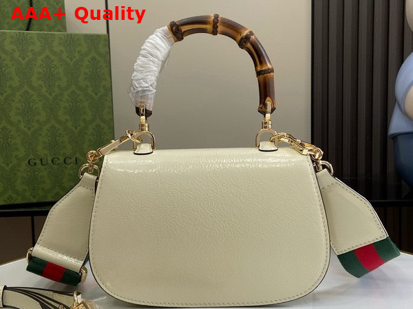 Gucci Bamboo 1947 Small Bag in White Patent Leather 675797 Replica