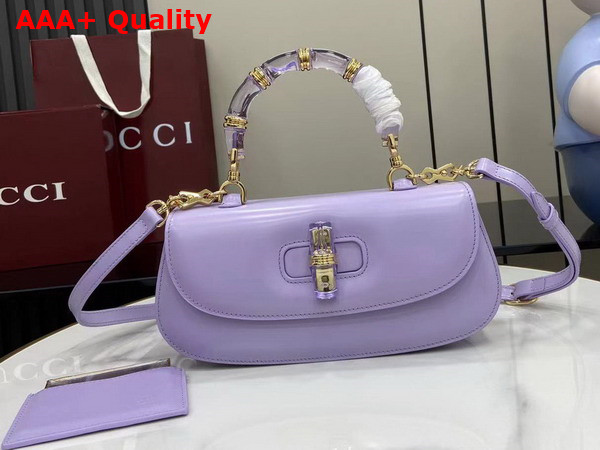 Gucci Bamboo Diva Medium Bag in Lilac Leather 827750 Replica