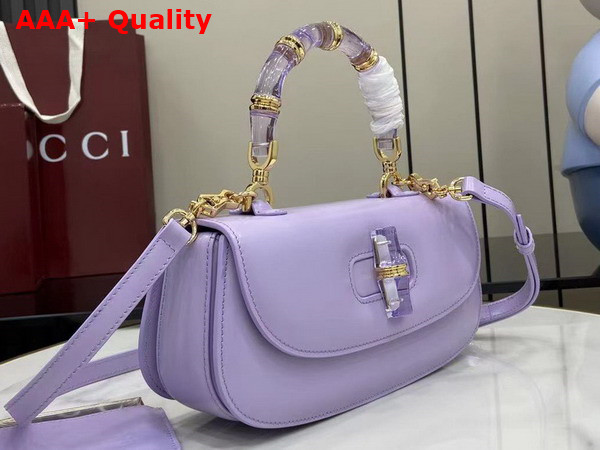 Gucci Bamboo Diva Medium Bag in Lilac Leather 827750 Replica
