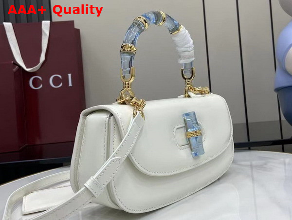 Gucci Bamboo Diva Medium Bag in White Leather 827750 Replica