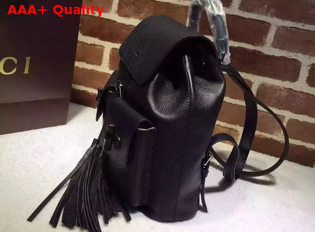 Gucci Bamboo Leather Backpack Black Replica