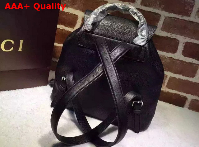 Gucci Bamboo Leather Backpack Black Replica
