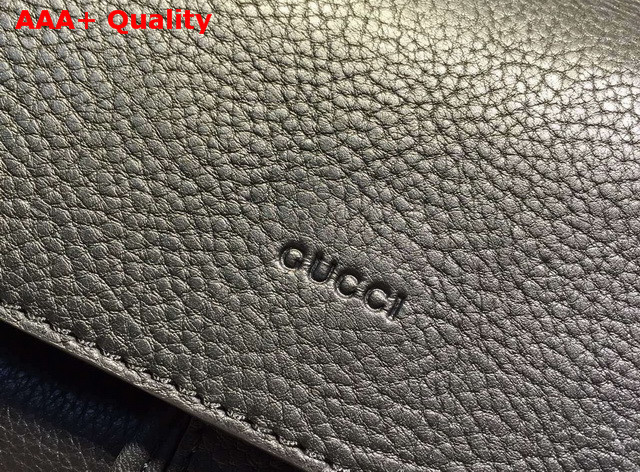 Gucci Bamboo Leather Backpack Black Replica