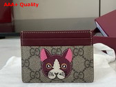 Gucci Bi Color GG Card Case with Cat Detail 818769 Replica