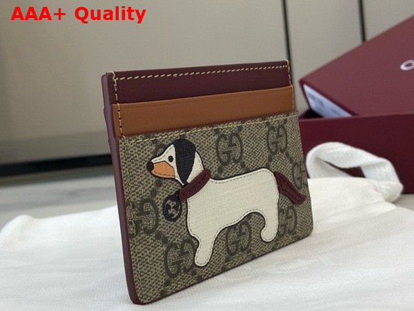 Gucci Bi Color GG Card Case with Dog Detail 818769 Replica