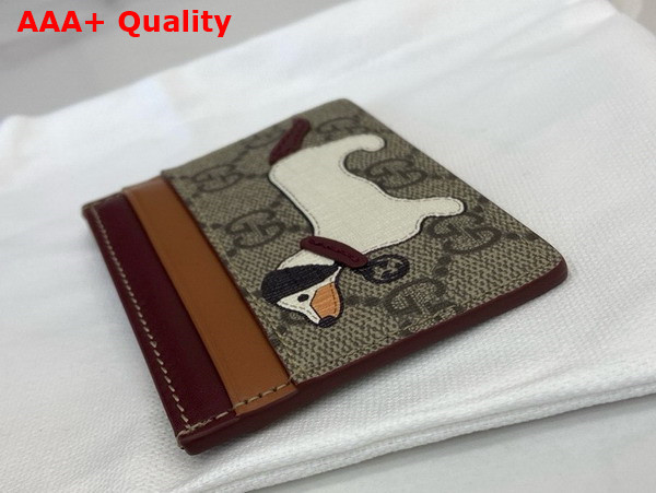 Gucci Bi Color GG Card Case with Dog Detail 818769 Replica