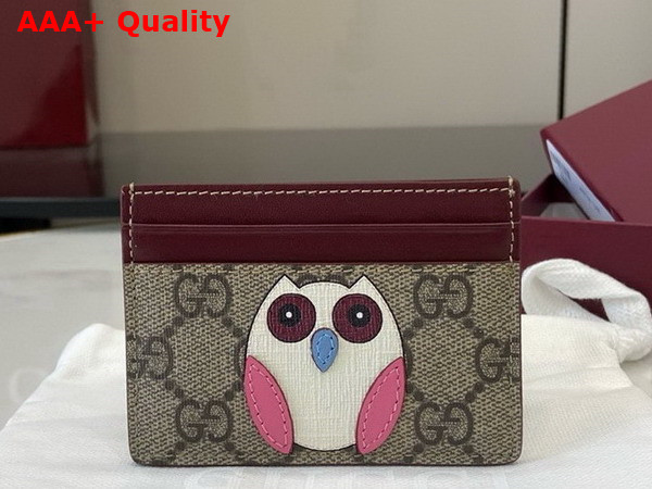 Gucci Bi Color GG Card Case with Owl Detail 818769 Replica