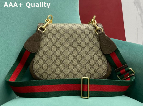 Gucci Blondie Medium Bag in Beige and Ebony GG Supreme Canvas 721172 Replica