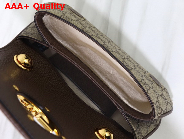 Gucci Blondie Mini Shoulder Bag in Biege and Ebony GG Supreme Canvas 724645 Replica