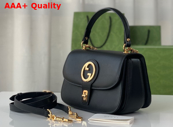Gucci Blondie Top Handle Bag in Black Leather 735101 Replica