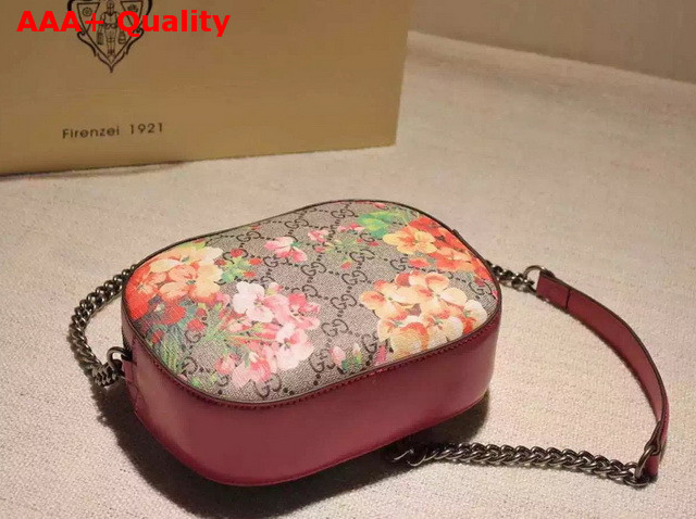 Gucci Blooms Print GG Supreme Mini Chain Bag Antique Rose Replica