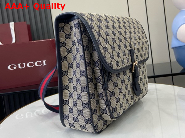 Gucci Childrens GG Canvas Messenger Bag in Beige and Blue Original GG Canvas 793823 Replica