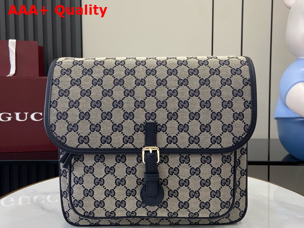 Gucci Childrens GG Canvas Messenger Bag in Beige and Blue Original GG Canvas 793823 Replica