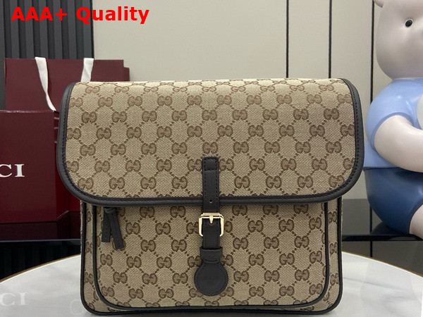 Gucci Childrens GG Canvas Messenger Bag in Beige and Dark Brown Original GG Canvas 793823 Replica