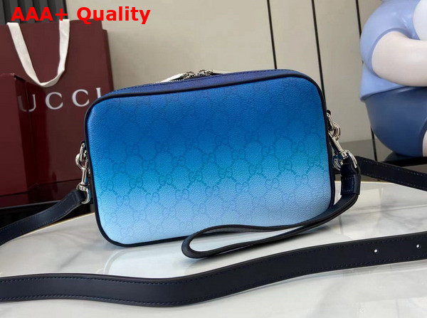 Gucci Chroma Small Crossbody Bag Gradient Blue GG Monogram Coated Fabric 835691 Replica