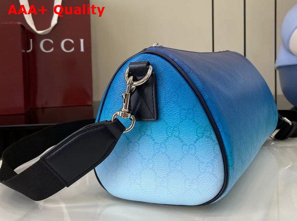 Gucci Chroma Small Cylinder Bag Gradient Blue GG Monogram Coated Fabric 839325 Replica