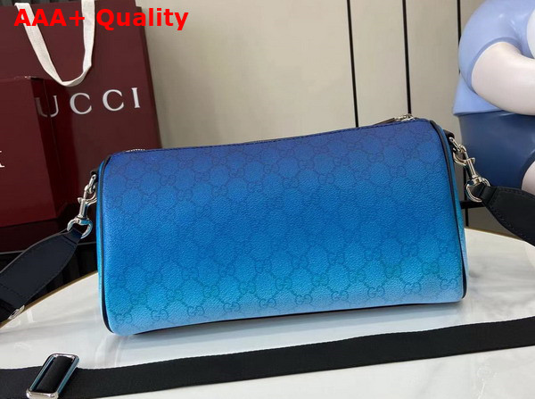 Gucci Chroma Small Cylinder Bag Gradient Blue GG Monogram Coated Fabric 839325 Replica