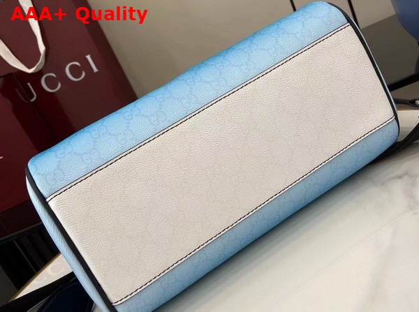 Gucci Chroma Small Cylinder Bag Gradient Blue GG Monogram Coated Fabric 839325 Replica