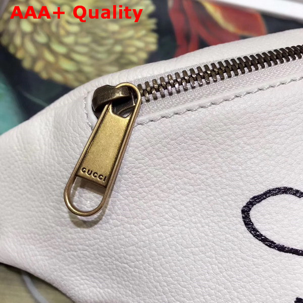 Gucci Coco Capitan Logo Belt Bag in White Grain Leather Replica