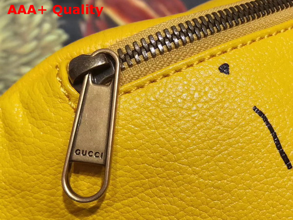 Gucci Coco Capitan Logo Belt Bag in Yellow Grain Leather Replica