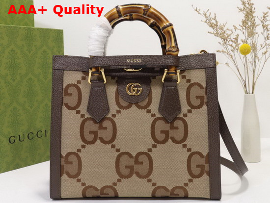 Gucci Diana Jumbo GG Small Tote Bag Camel and Ebony Jumbo GG Canvas 660195 Replica