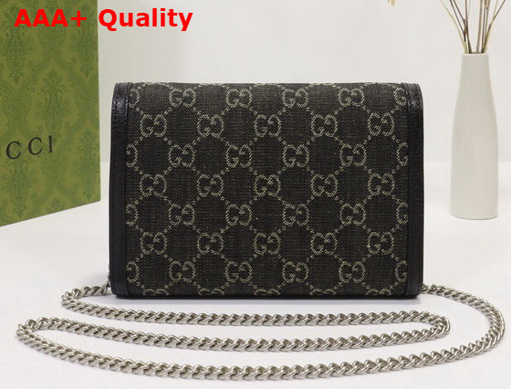 Gucci Dionysus GG Mini Chain Bag Black and Ivory GG Denim Jacquard 401231 Replica