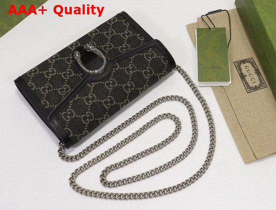 Gucci Dionysus GG Mini Chain Bag Black and Ivory GG Denim Jacquard 401231 Replica