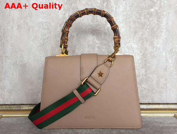 Gucci Dionysus Leather Top Handle Bag Nude Green Red Leather Medium Size Replica