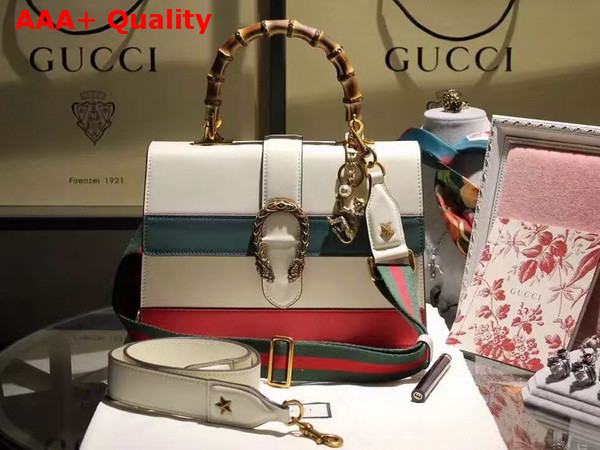 Gucci Dionysus Leather Top Handle Bag in White Replica