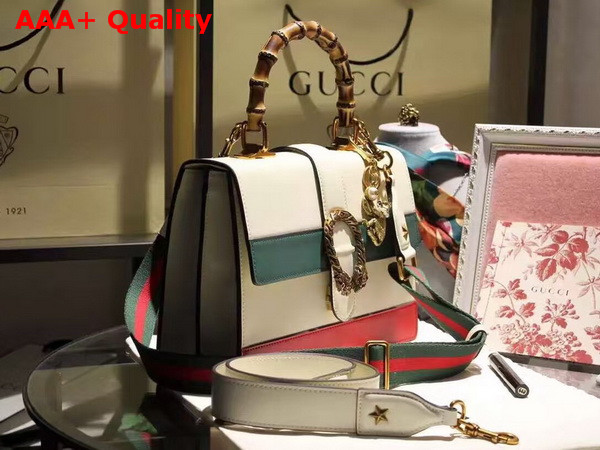 Gucci Dionysus Leather Top Handle Bag in White Replica