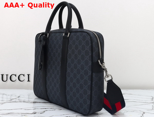 Gucci GG Briefcase with Shoulder Strap Black GG Supreme Canvas 792077 Replica